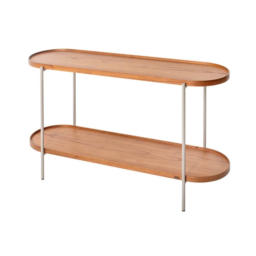Aparador Kael Tampo Bandeja Laminado Cinamomo Base Aço Carbono Pintado