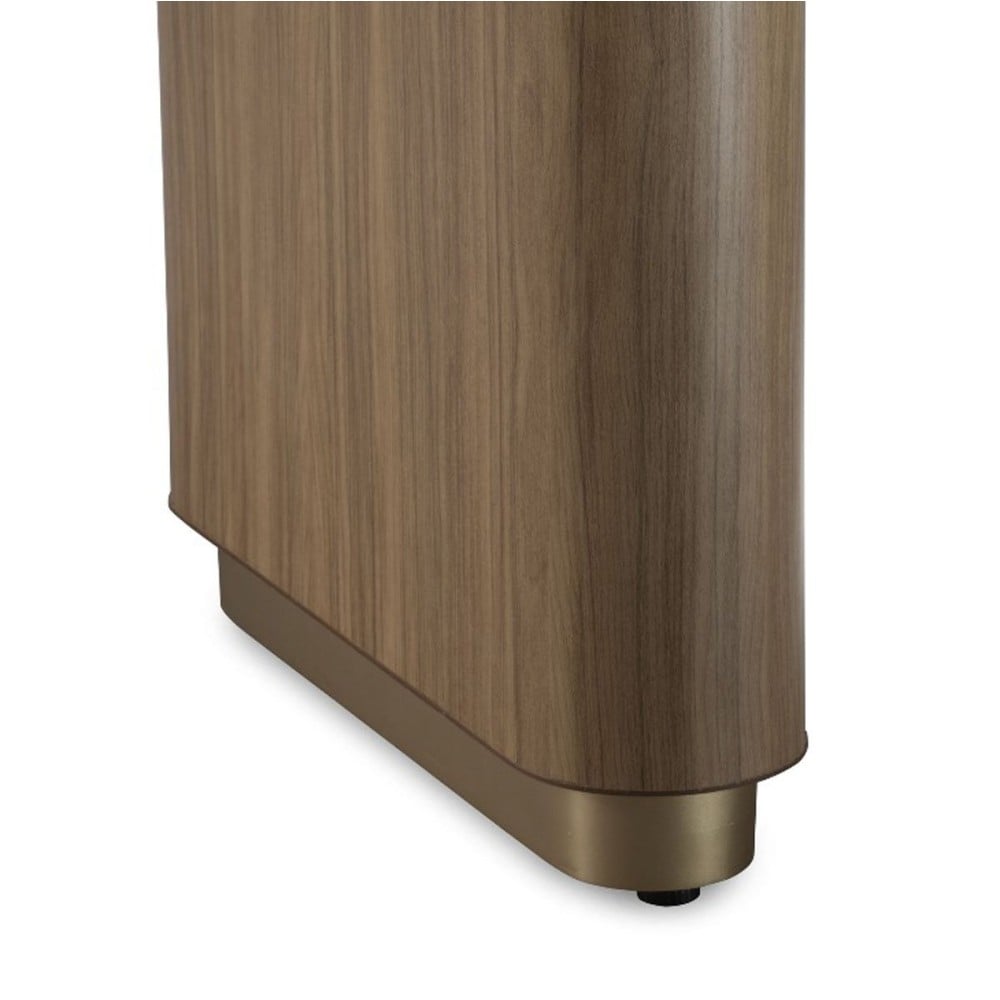 Aparador Maelle 2 Gavetas Tampo Vidro Pintado Estrutura Laminado Melamínico Base com Detalhe em Aço Carbono