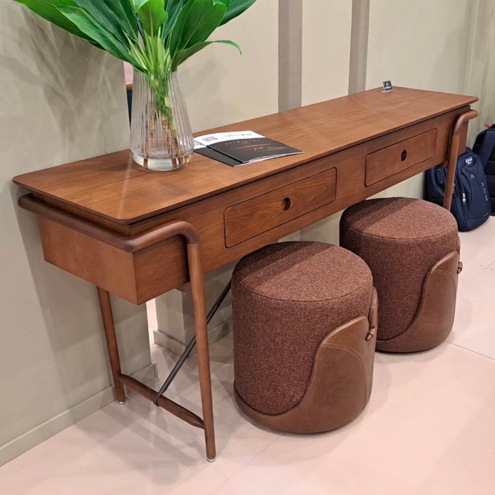 Aparador Coral Laminado com 2 Gavetas Pés em Madeira de Manejo e Travas em Metal Design by Alan Mantovani