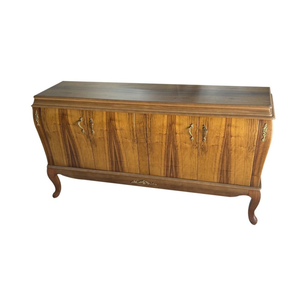 Balcão Buffet Regência 4 Portas Madeira Maciça Marchetaria Design Clássico