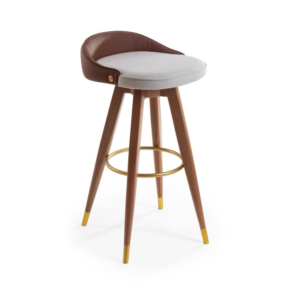 Banqueta Bertha Composê Estofada Pés Madeira com Ponteiras em Metal Estrutura Madeira Liptus Design Sustentável