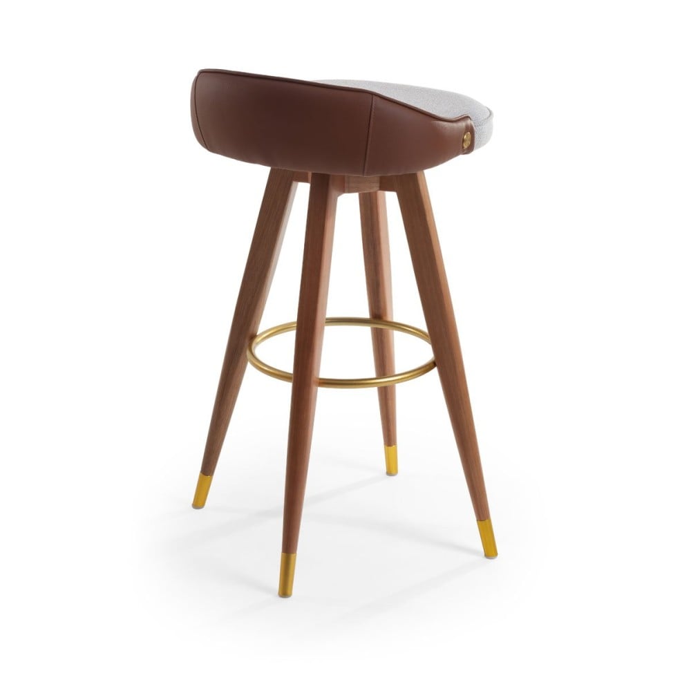 Banqueta Bertha Composê Estofada Pés Madeira com Ponteiras em Metal Estrutura Madeira Liptus Design Sustentável