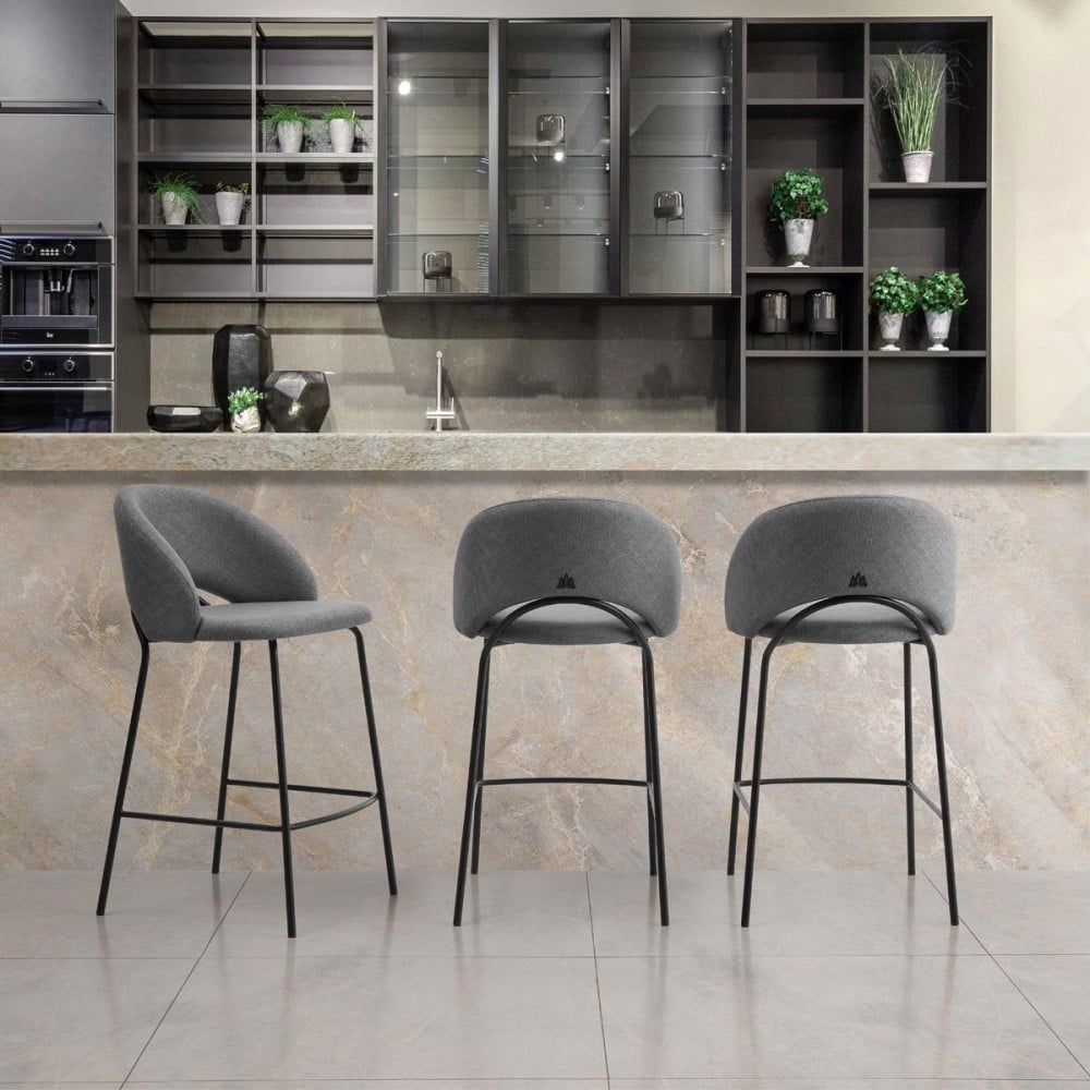 Banqueta Deander Estofada Estrutura Aço Carbono Pintura Eletrostática Design Moderno