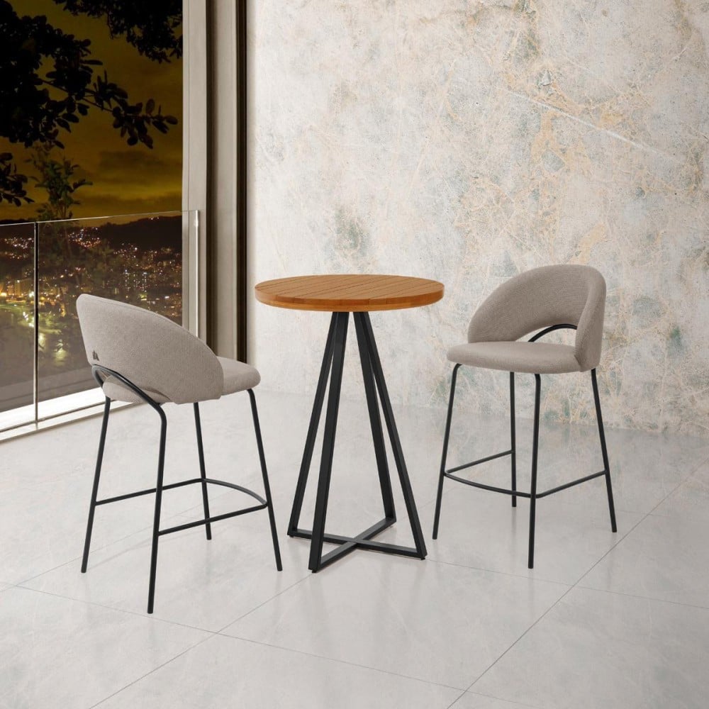 Banqueta Deander Estofada Estrutura Aço Carbono Pintura Eletrostática Design Moderno