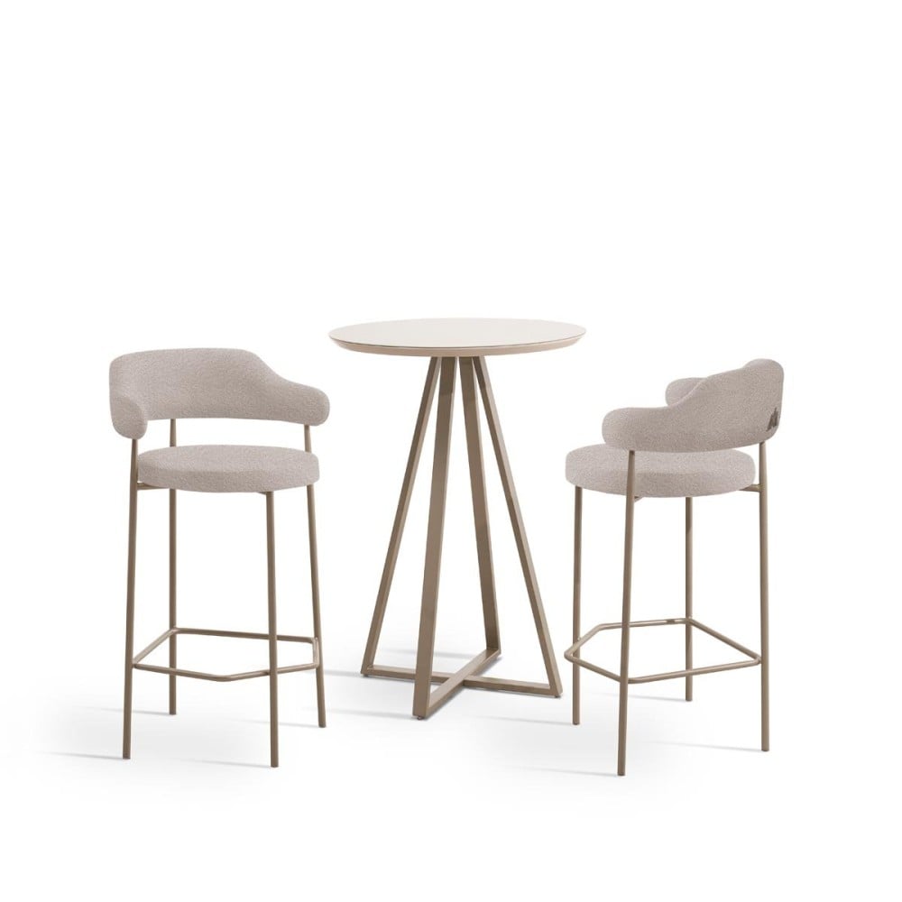 Banqueta Dheély Estofada Estrutura Aço Carbono Pintura Eletrostática Design Moderno