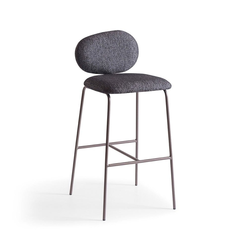 Banqueta Kedra Estofada Base Aço Carbono Pintura Metalizada
