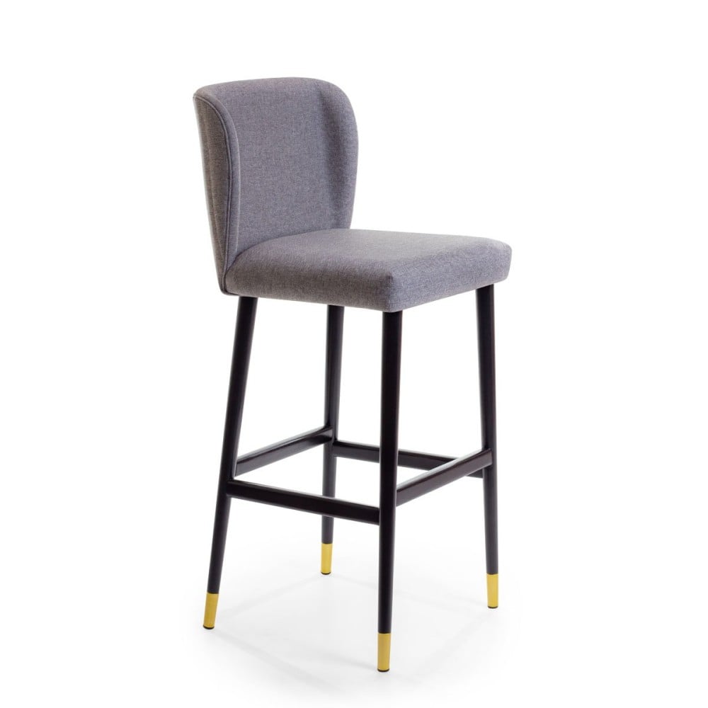 Banqueta Marina Encosto com Argola Detalhe Gomado Pés Madeira com Ponteiras em Metal Estrutura Madeira Liptus Design Sustentável