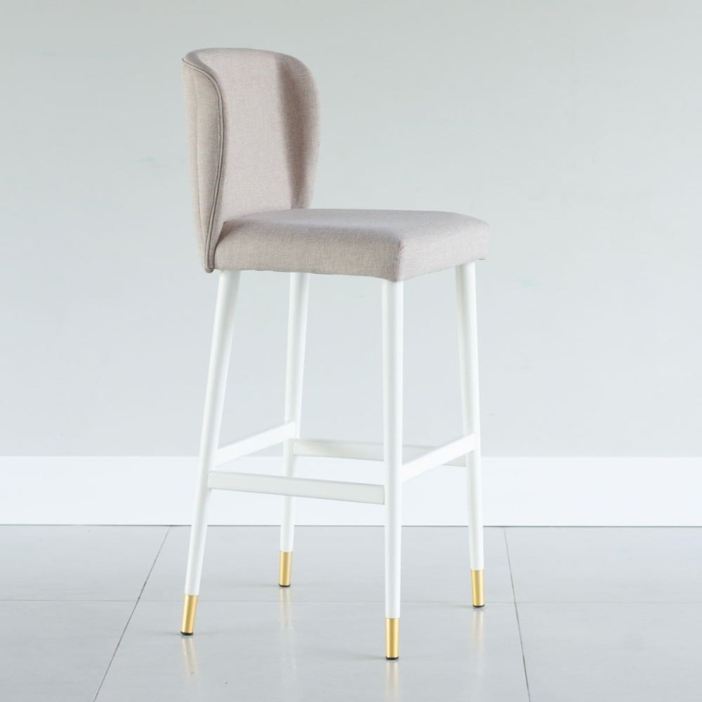 Banqueta Marina Encosto com Argola Detalhe Gomado Pés Madeira com Ponteiras em Metal Estrutura Madeira Liptus Design Sustentável