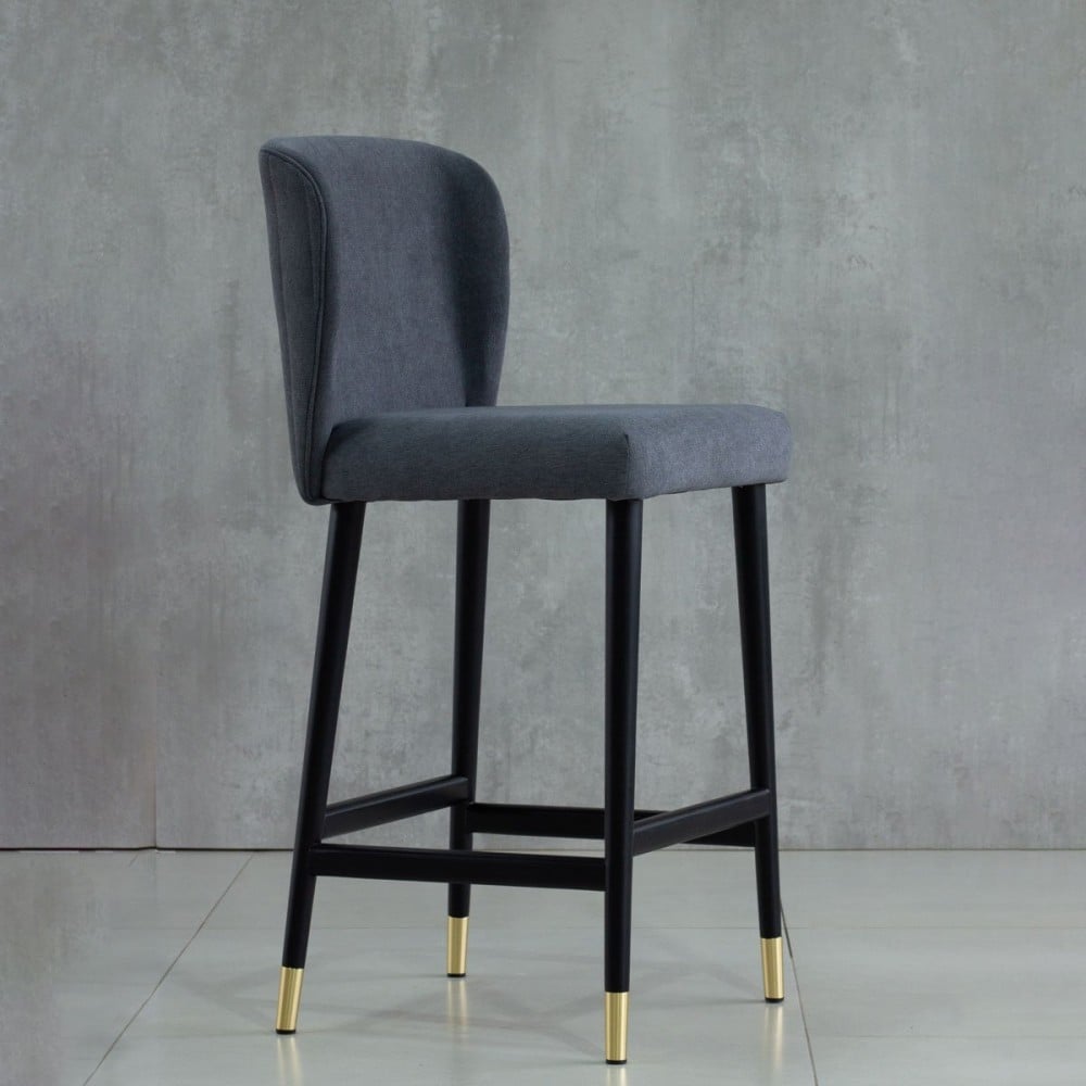 Banqueta Marina Encosto com Argola Detalhe Gomado Pés Madeira com Ponteiras em Metal Estrutura Madeira Liptus Design Sustentável