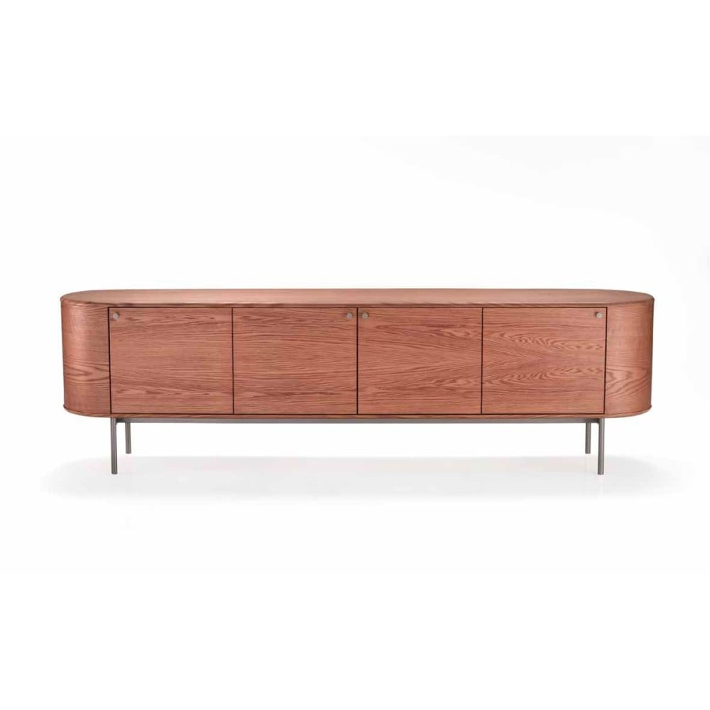 Buffet Hunna 4 Portas Estrutura Lâmina de Carvalho Pés Aço Carbono Design by Ampezzan e Maciel Arquitetos