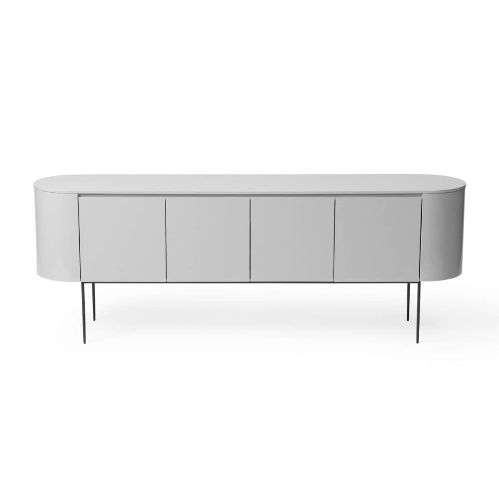 Buffet Nyllo 4 Portas Acabamento Lâmina de Madeira com Adega e Led Interno Pés Aço Carbono Design by Bruno Henrique Rodrigues