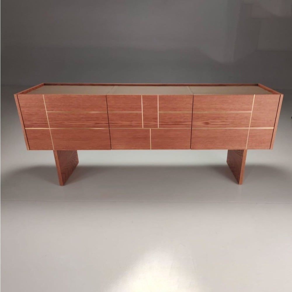 Buffet Pether II com Portas e Gavetas Tampo com Pintura Laca Estrutura Lâmina de Carvalho Design by Emerson Borges