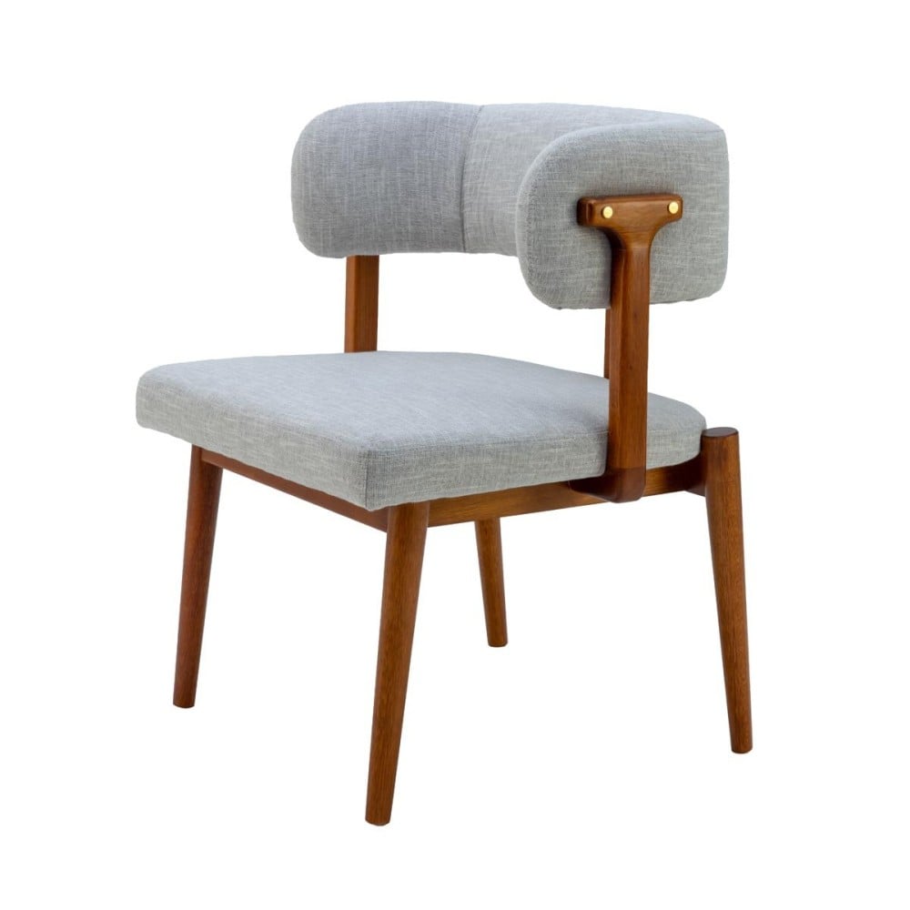 Cadeira Atria Estofada com Encosto Semicircular Estrutura em Madeira Eucalipto Design by Dirce Ayco