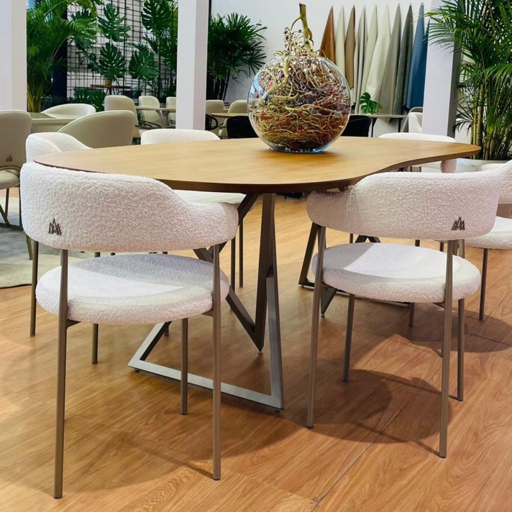 Cadeira Dheély Estofada Estrutura Aço Carbono Pintura Eletrostática Design Moderno