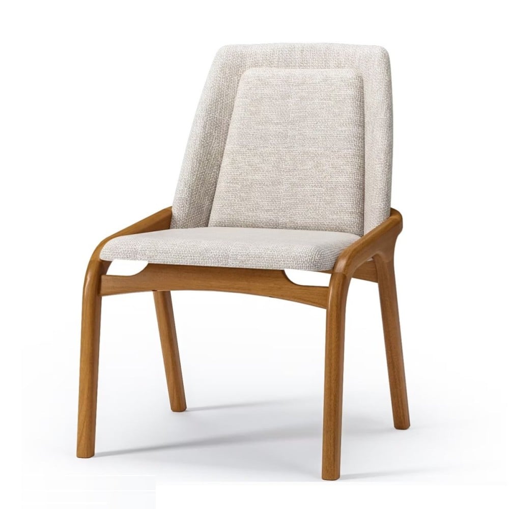 Cadeira Janyus Estofado Anatômico Encosto em Relevo Estrutura em Madeira Eucalipto Design Jhoel Silva