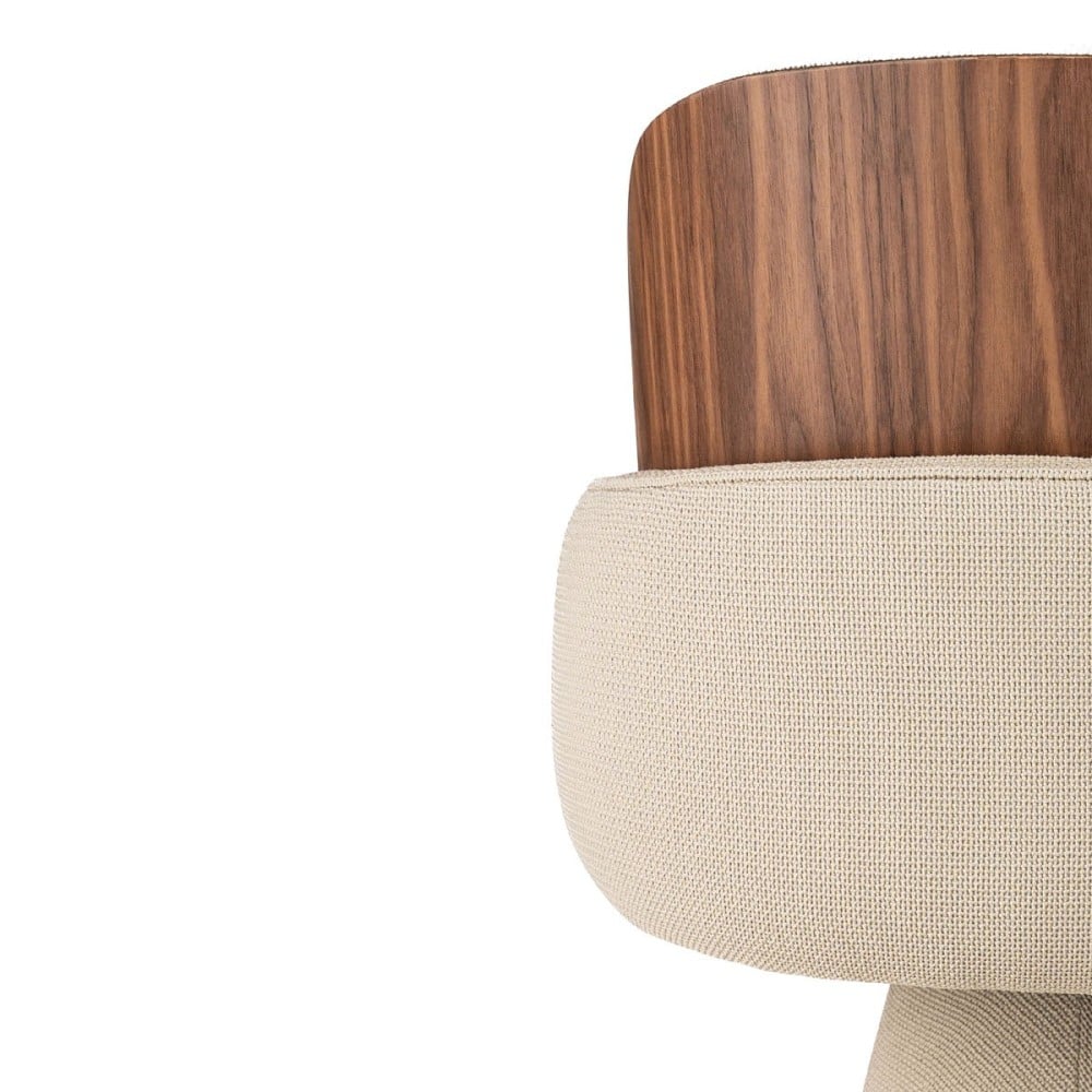 Cadeira Kásya Base Giratória Encosto Curvo com Detalhe Laminado Estrutura em Multilaminado