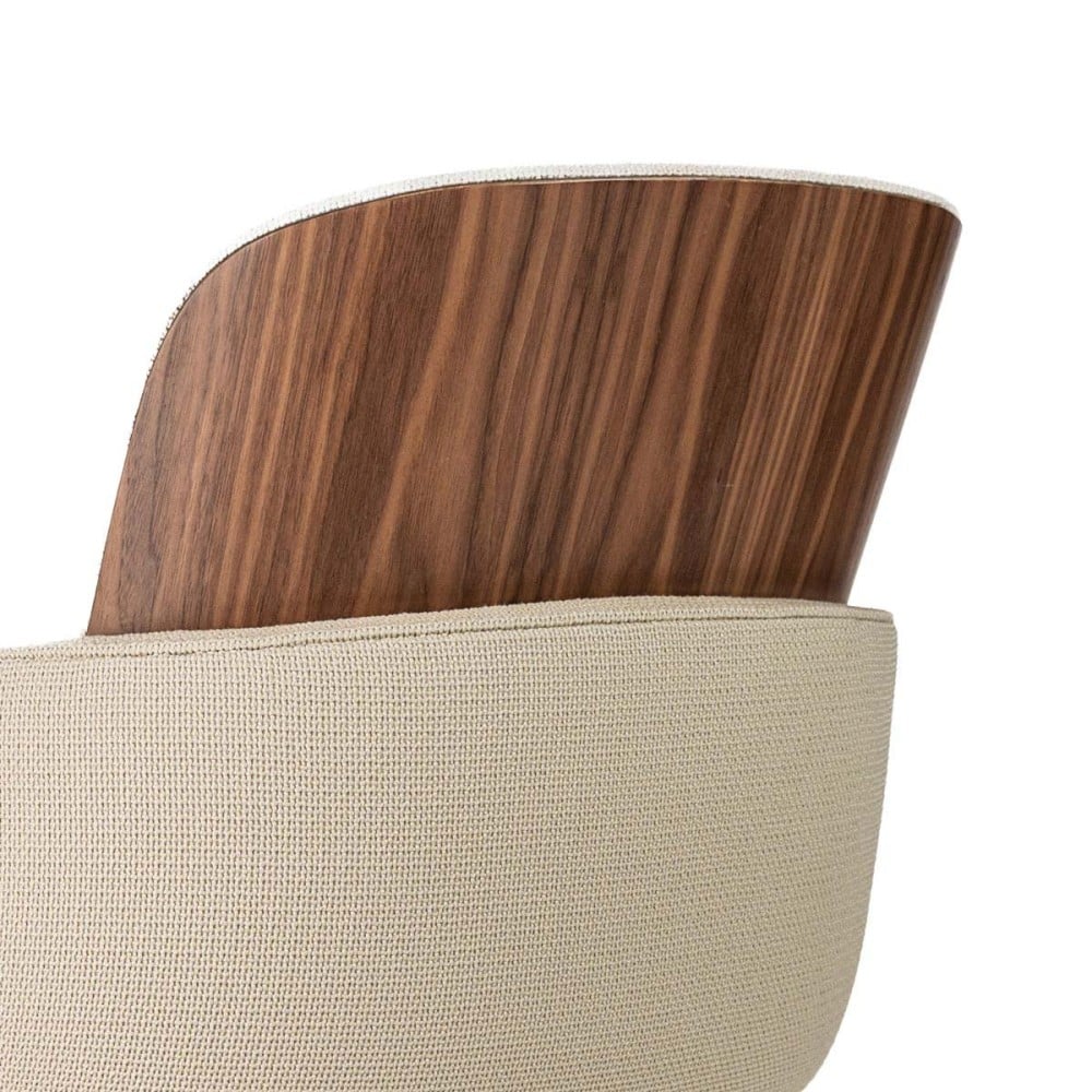 Cadeira Kásya Base Giratória Encosto Curvo com Detalhe Laminado Estrutura em Multilaminado