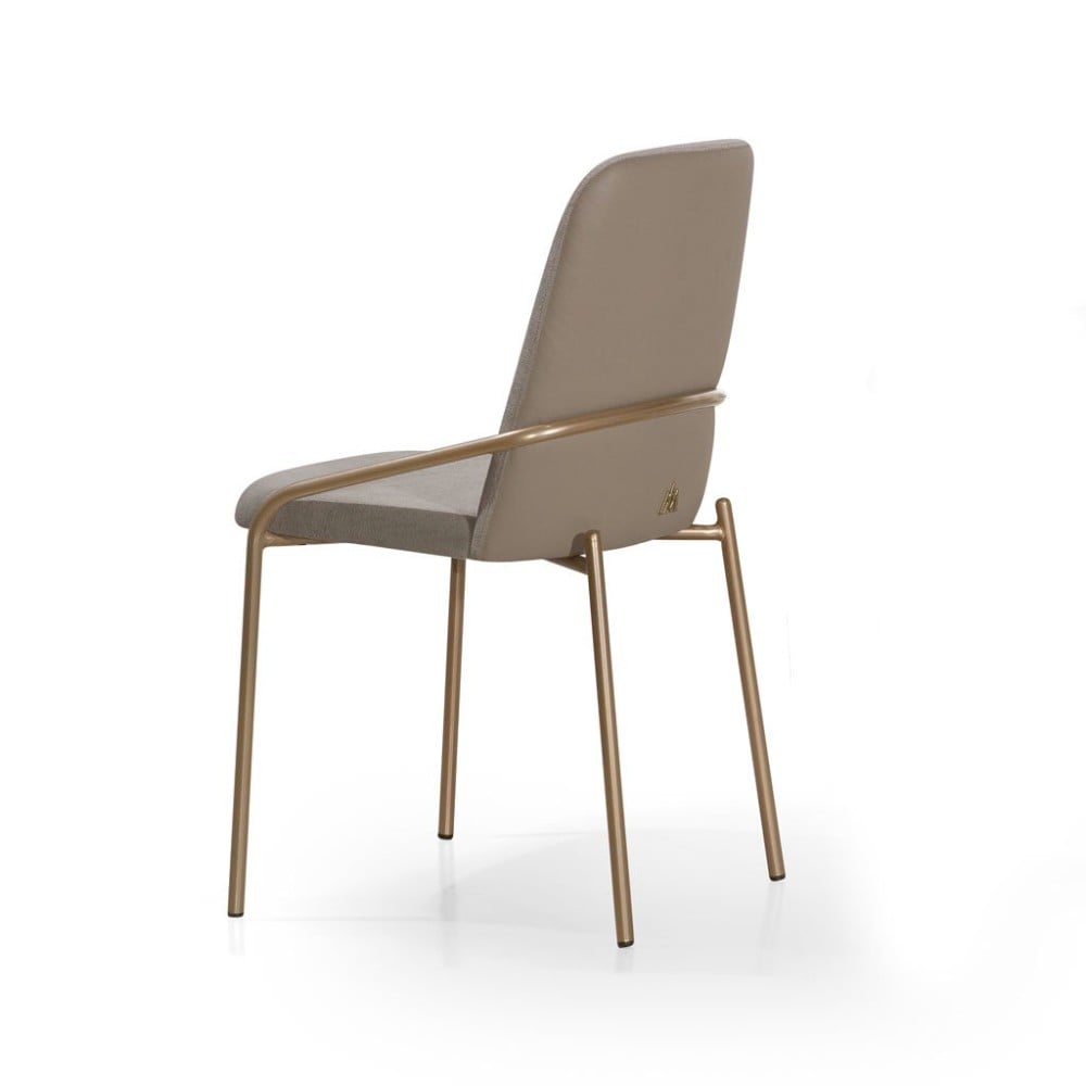 Cadeira Kiara Estofada Base Metal Pintura Eletrostática Design Moderno
