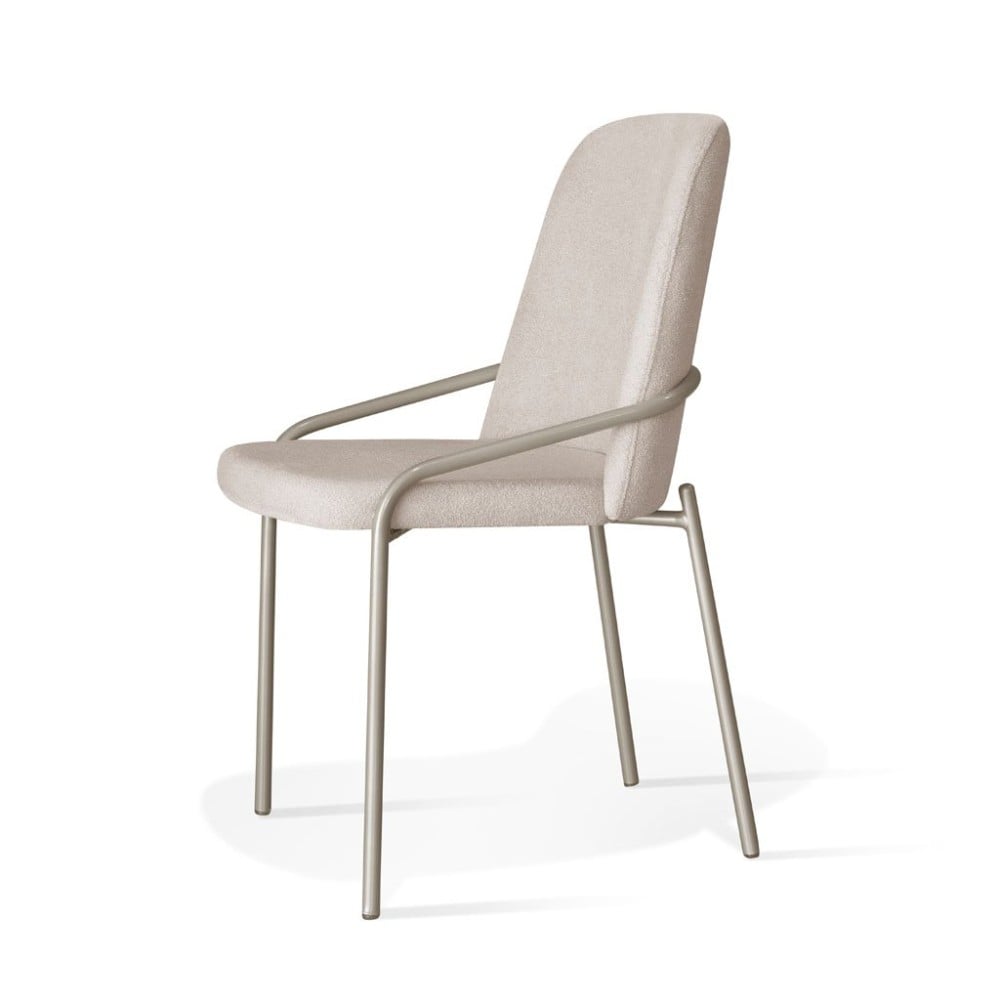 Cadeira Kiara Estofada Base Metal Pintura Eletrostática Design Moderno