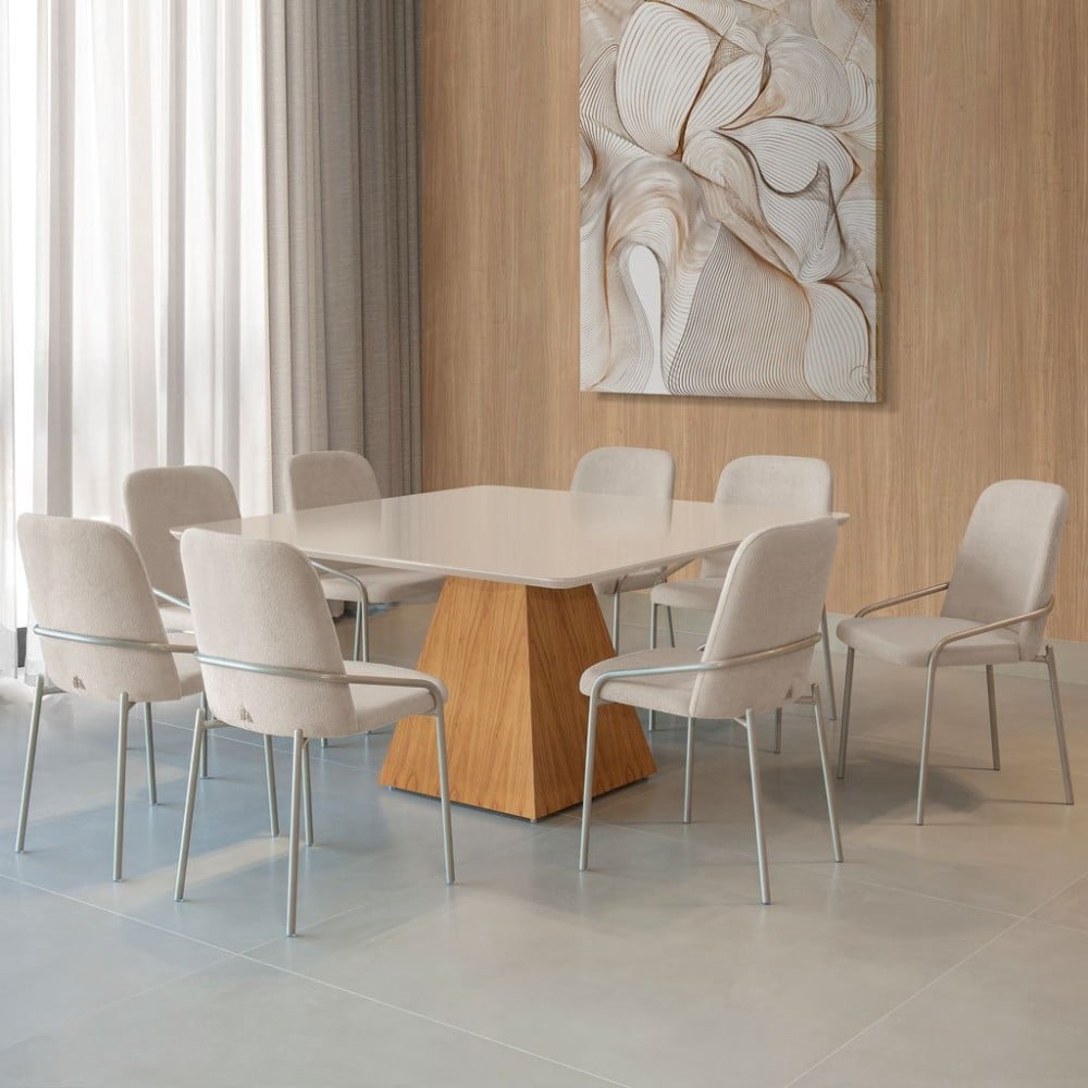 Cadeira Kiara Estofada Base Metal Pintura Eletrostática Design Moderno