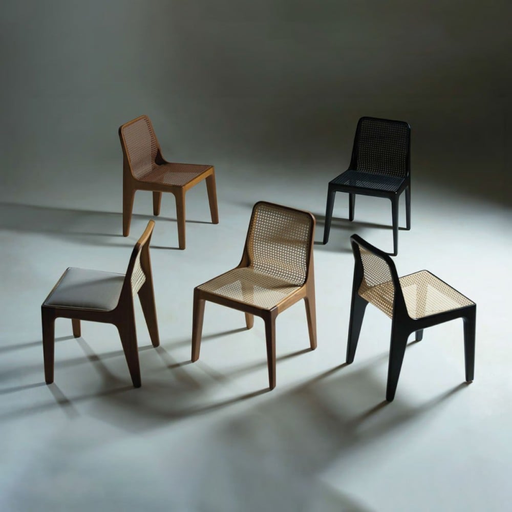 Cadeira Kysara Concha em Rattan Estrutura Madeira Maciça Design Premiado by Aciole Félix