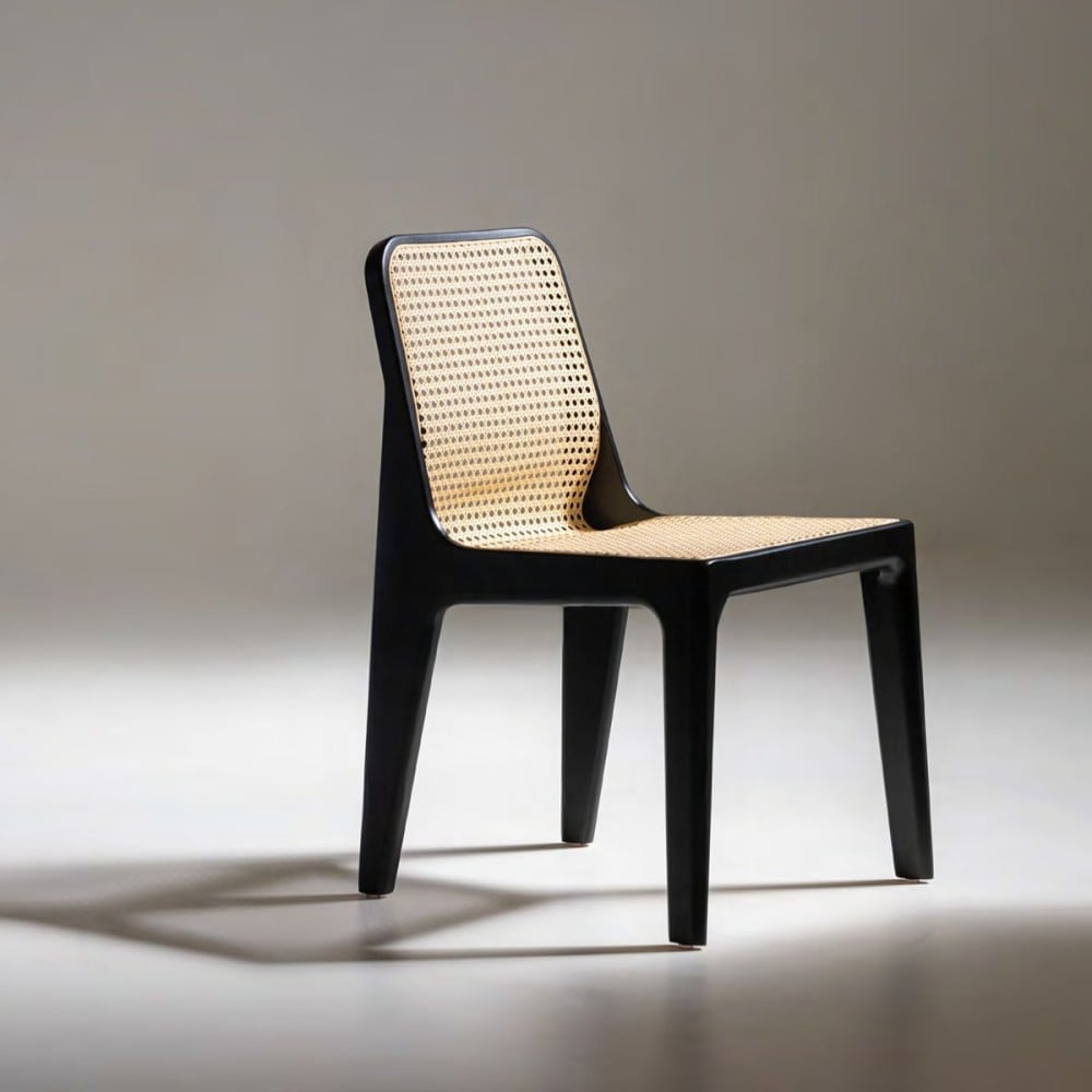 Cadeira Kysara Concha em Rattan Estrutura Madeira Maciça Design Premiado by Aciole Félix
