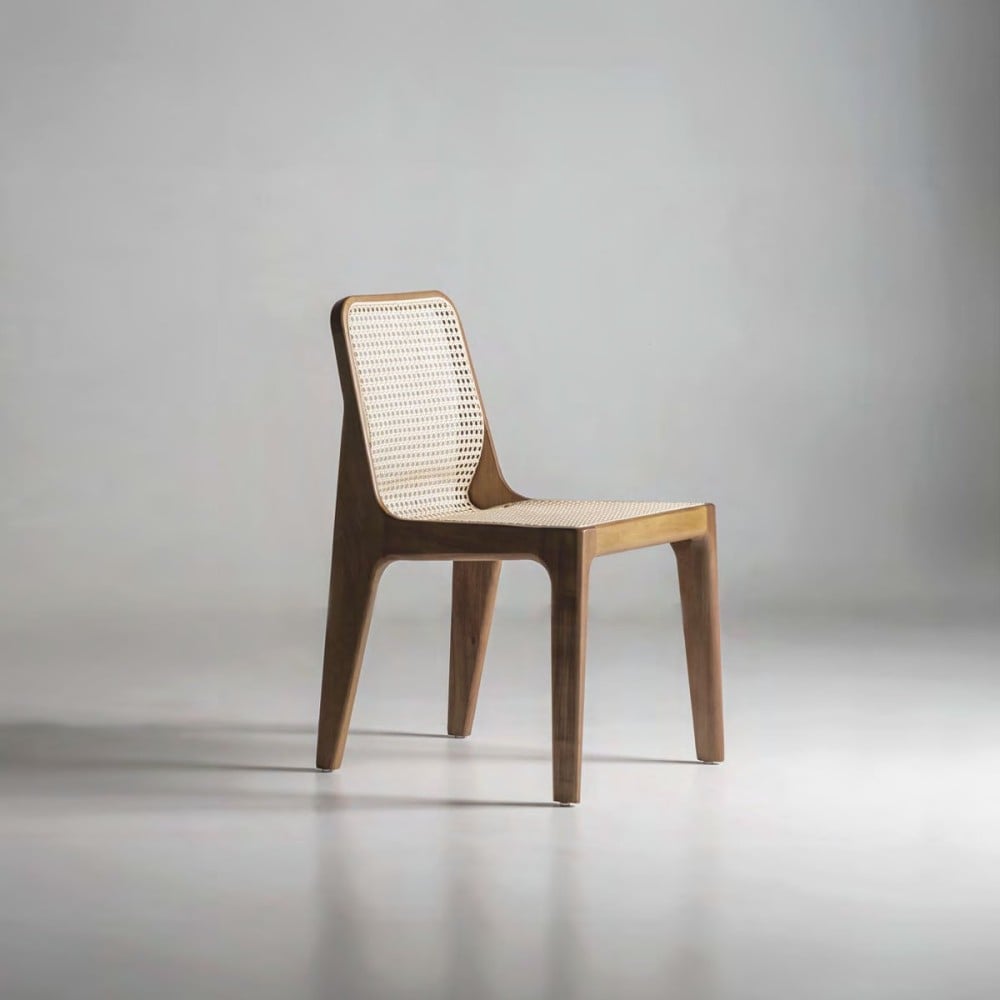 Cadeira Kysara Concha em Rattan Estrutura Madeira Maciça Design Premiado by Aciole Félix