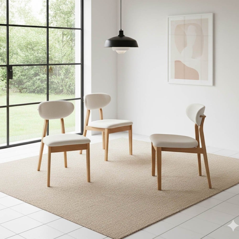 Cadeira Lila Encosto Anatômico Base Madeira Design Contemporâneo