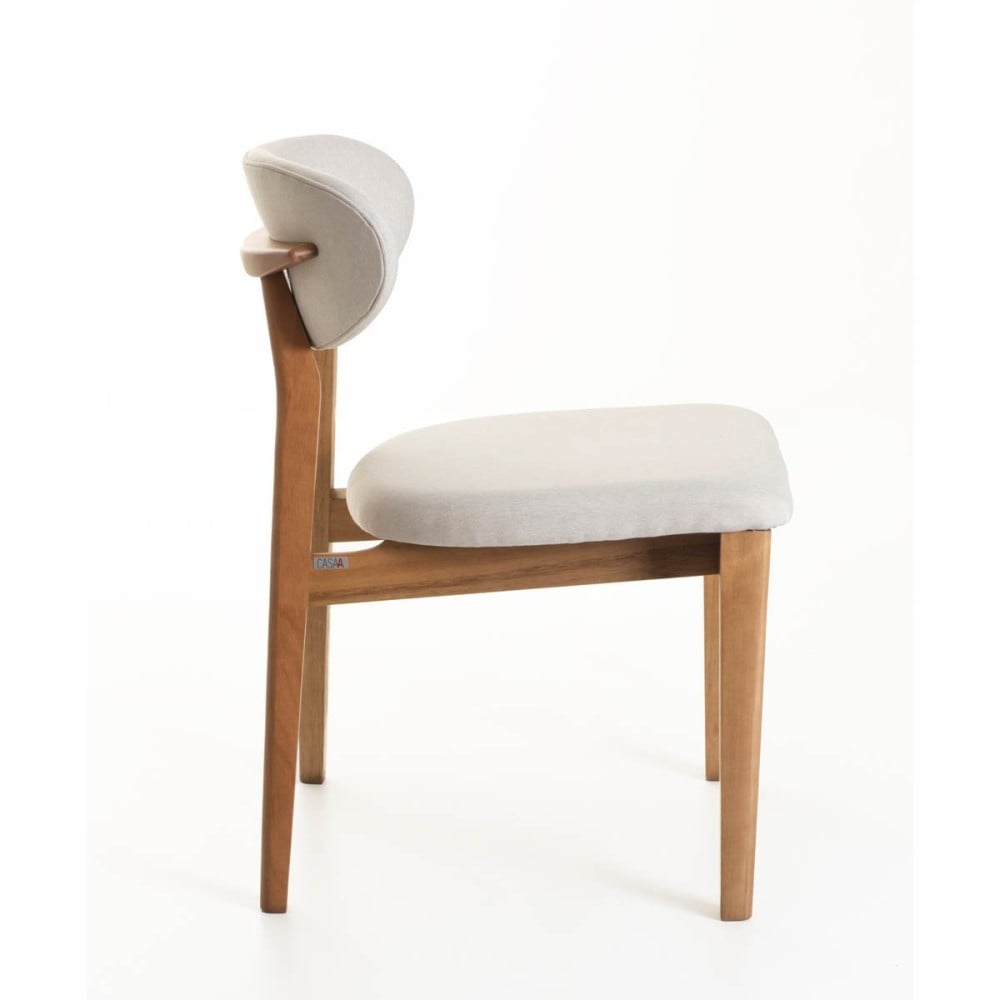 Cadeira Lila Encosto Anatômico Base Madeira Design Contemporâneo