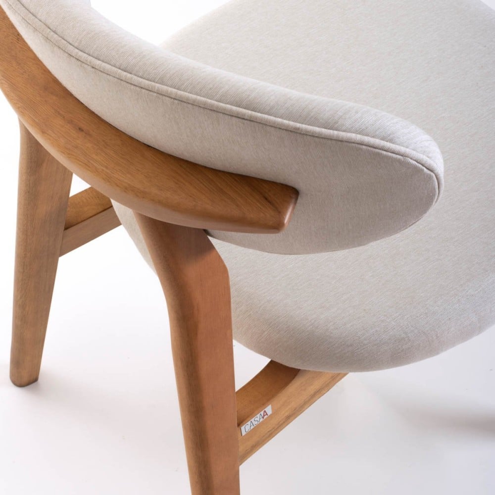 Cadeira Lila Encosto Anatômico Base Madeira Design Contemporâneo