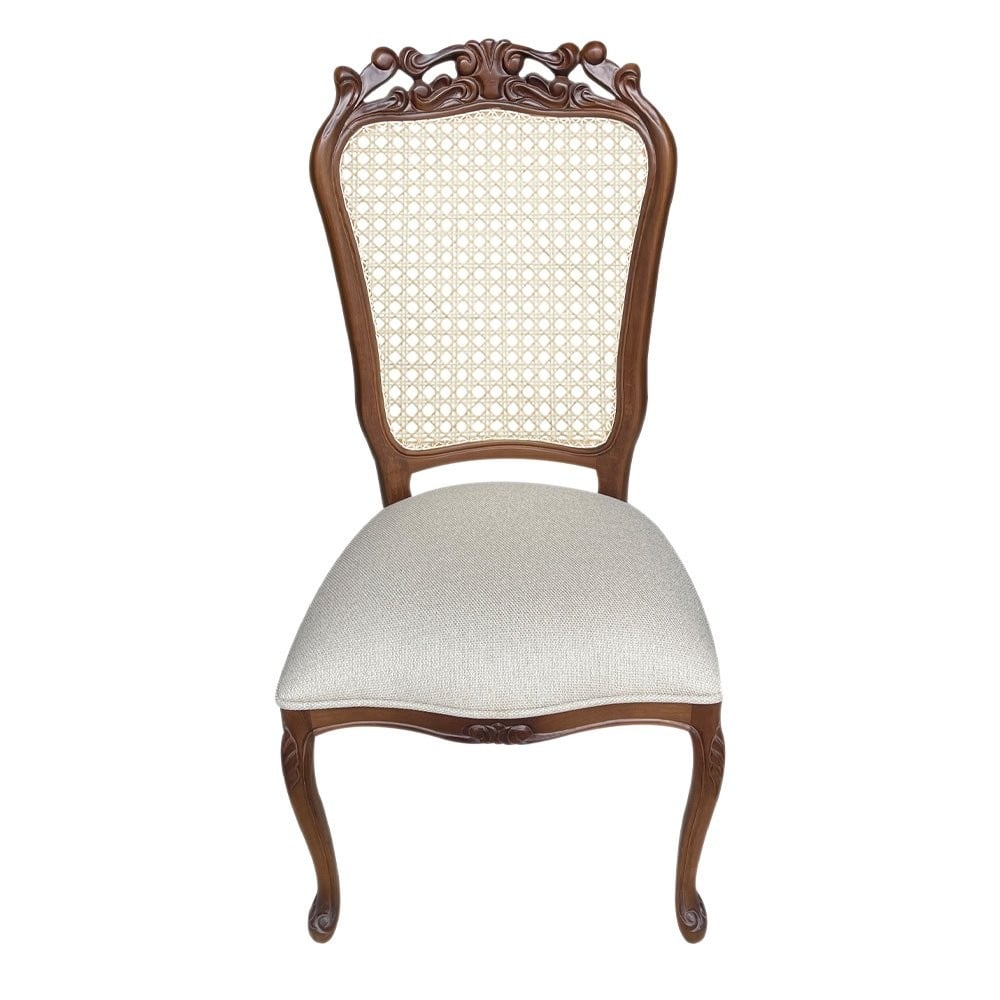 Cadeira Luís XV Palhinha Indiana Design de Luxo Peça ArtesanalCadeira Luís XV Palhinha Indiana Design de Luxo Peça Artesanal