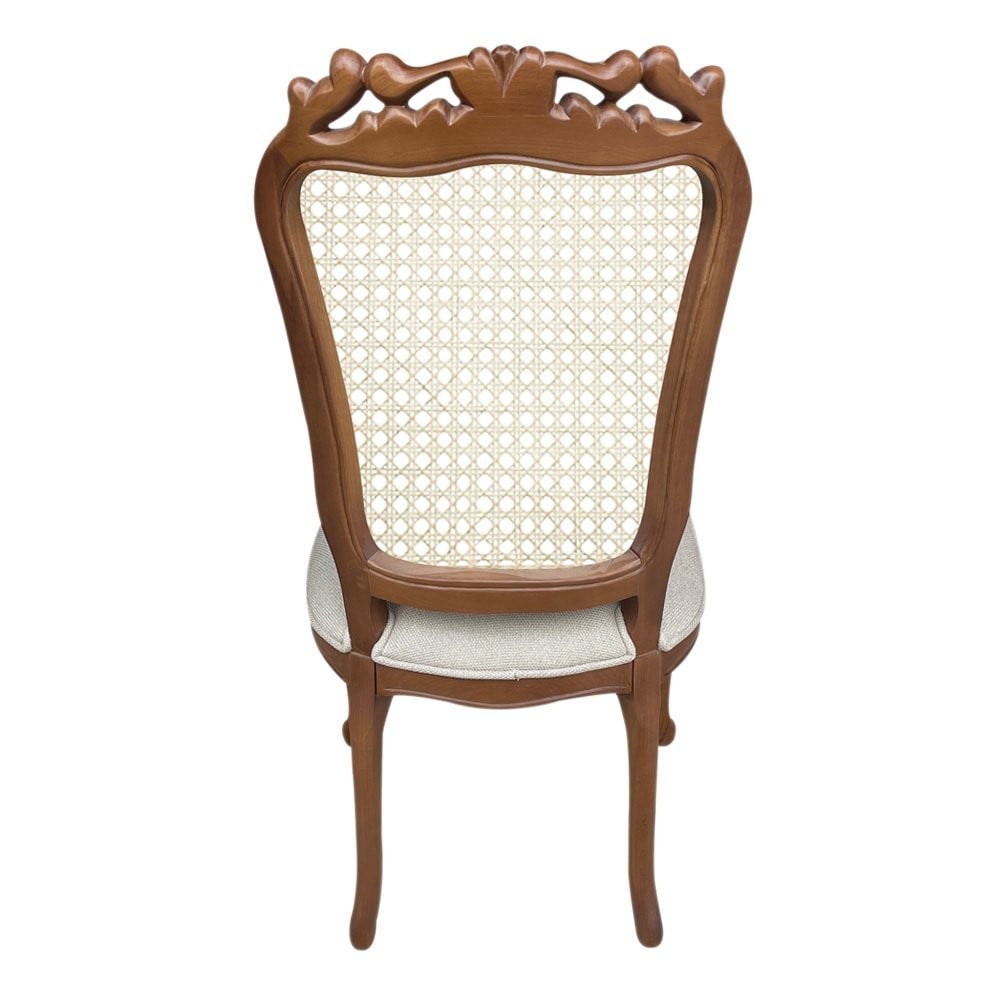 Cadeira Luís XV Palhinha Indiana Design de Luxo Peça Artesanal