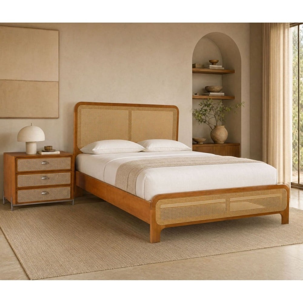 Cama Moara Palha Natural Estrutura Madeira Eucalipto