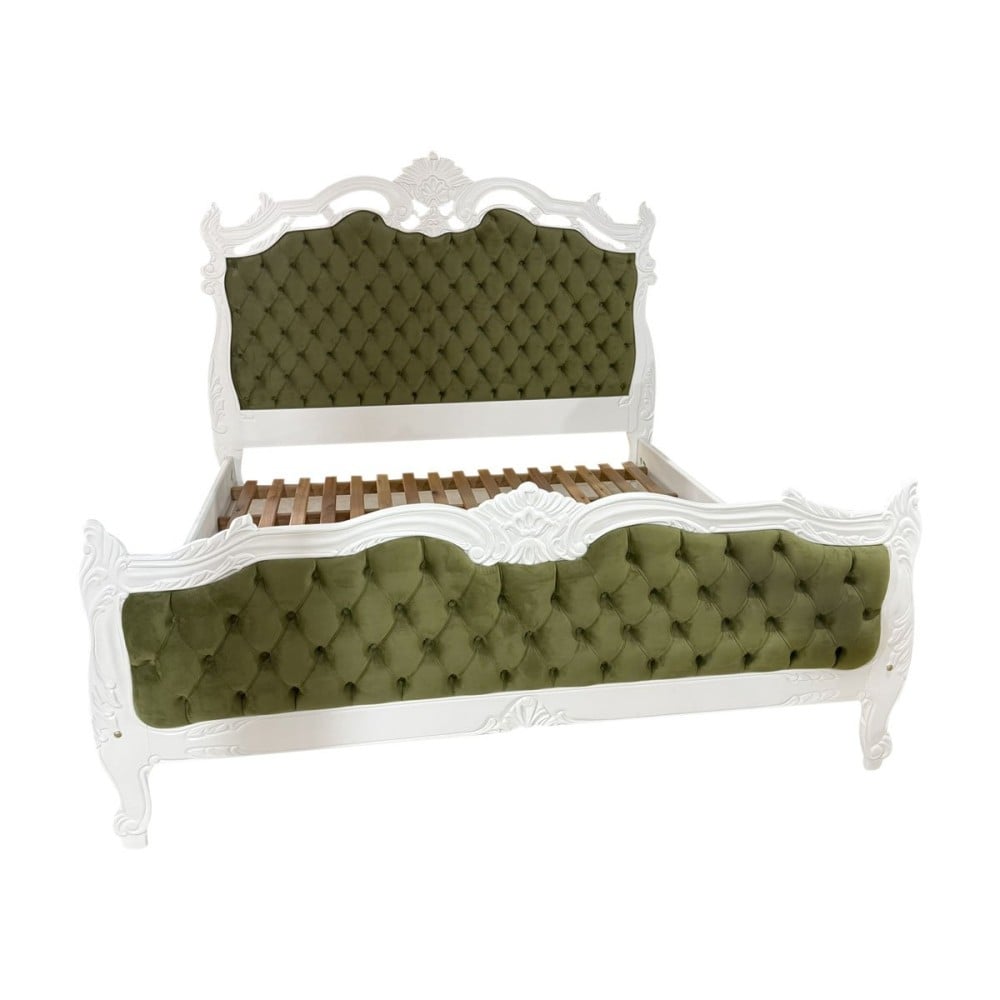 Cama Versalhes Luxo Estofada Detalhes em Capitonê Design de Luxo Peça Artesanal
