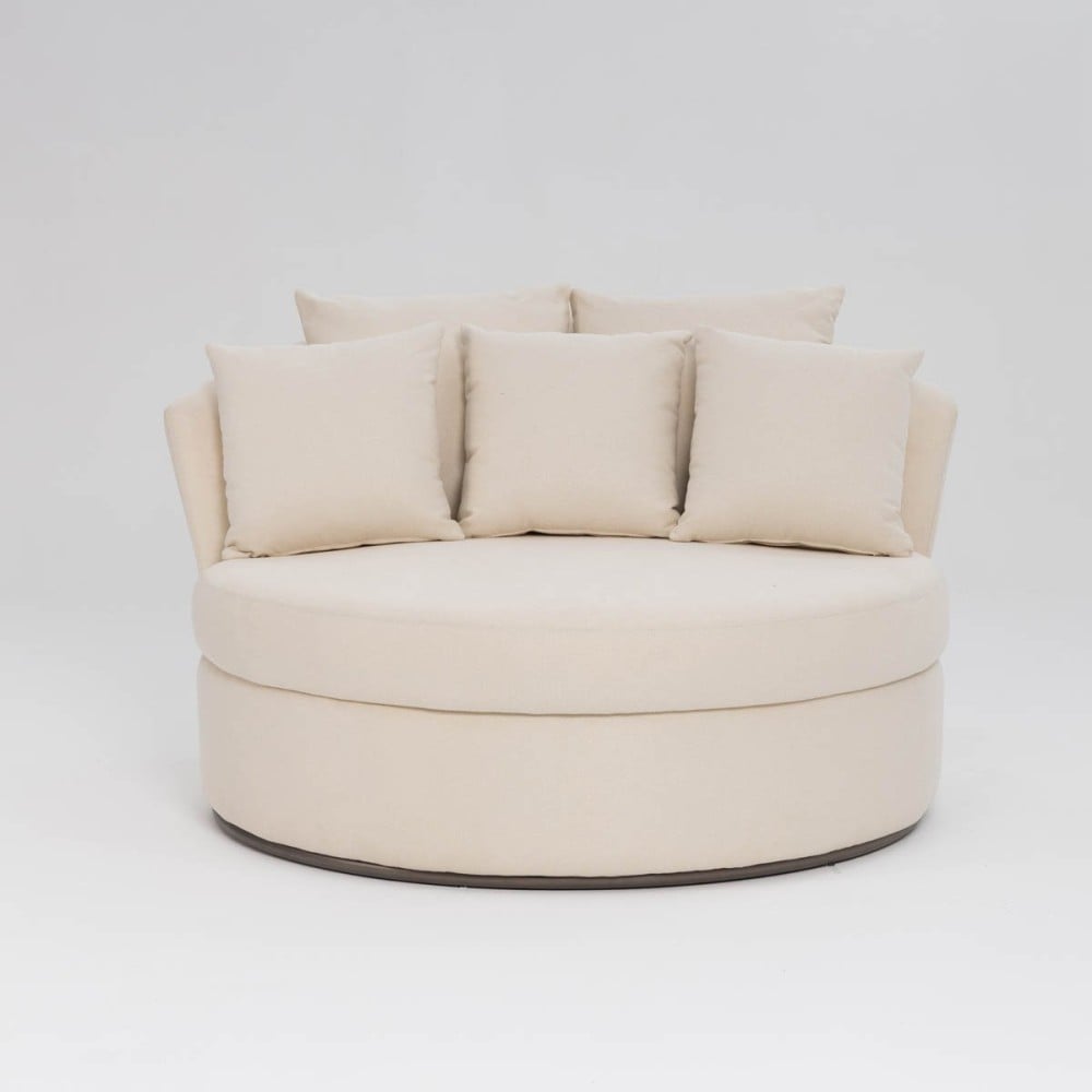 Chaise Hana Estofada com Almofadas Decorativas Base em Aço Pintura Epóxi Design Sustentável
