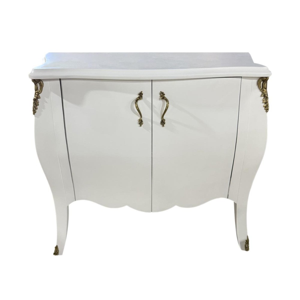 Cômoda Ravena com Portas Personalizado Madeira Maciça Detalhe em Marchetaria Design Clássico