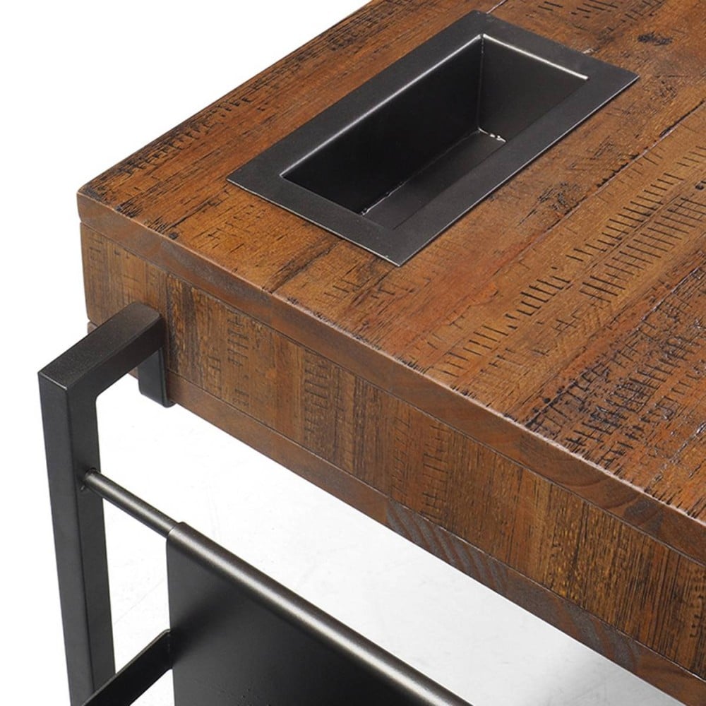 Escrivaninha Moderne em Madeira Maciça com 3 Nichos e Revisteiro Estrutura em Aço Carbono Design by Pedro Mendes