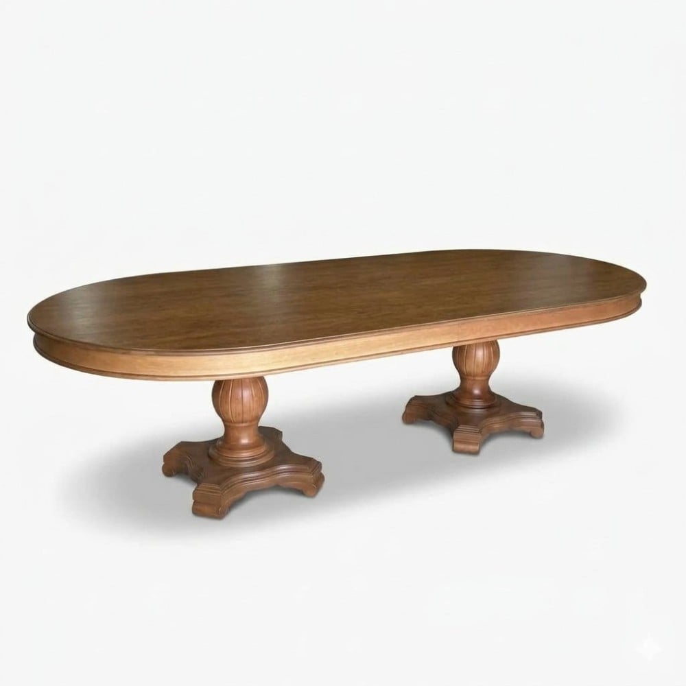 Mesa de Jantar Real Oblongo Madeira Maciça