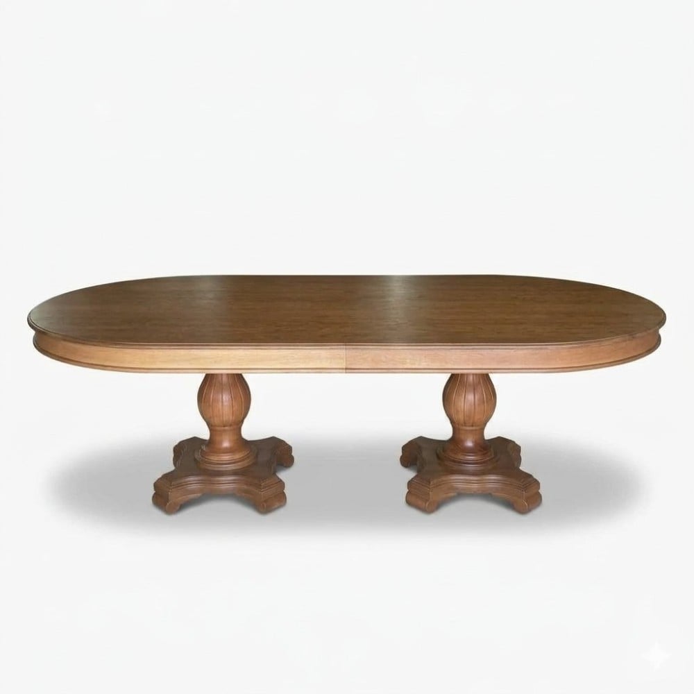Mesa de Jantar Real Oblongo Madeira Maciça