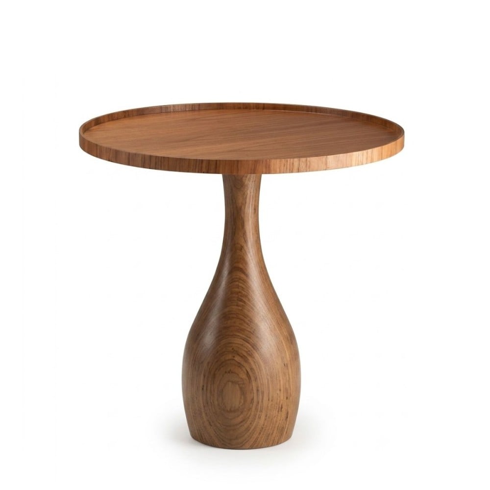 Mesa de Apoio Pinne Tampo Bandeja Laminado Base Pedestal em Madeira Maciça