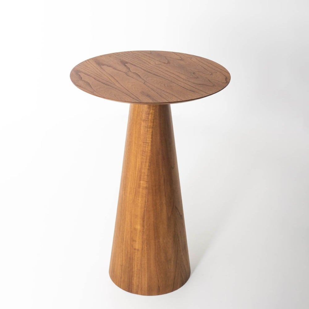 Mesa Bistrô Jaxon Tampo Redondo e Base Cônica em Madeira Laminada Tingida