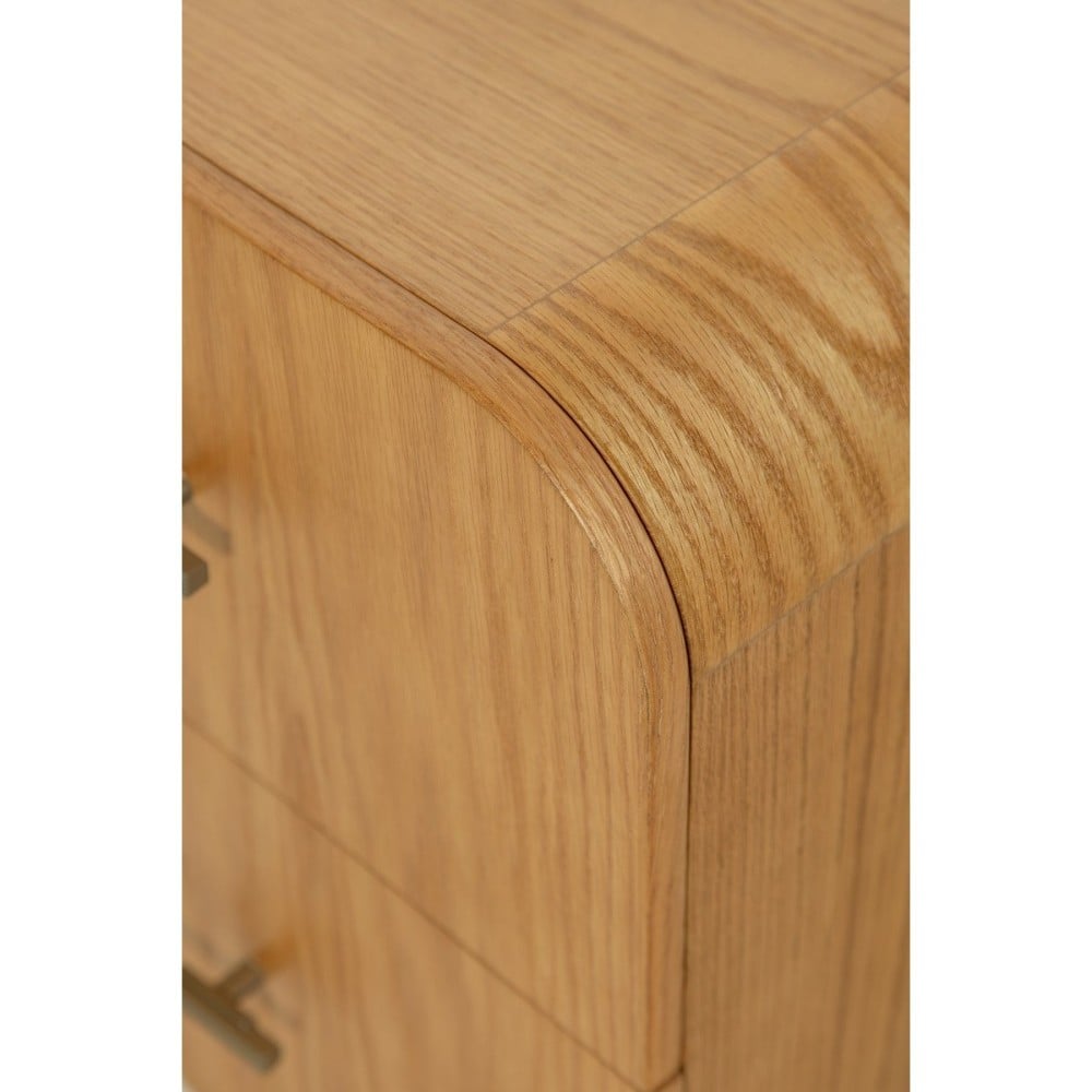 Mesa de Cabeceira Martini com 2 Gavetas em Lâmina de Madeira e Pés Esculpidos em Madeira Tauari Design by M7 Estúdio
