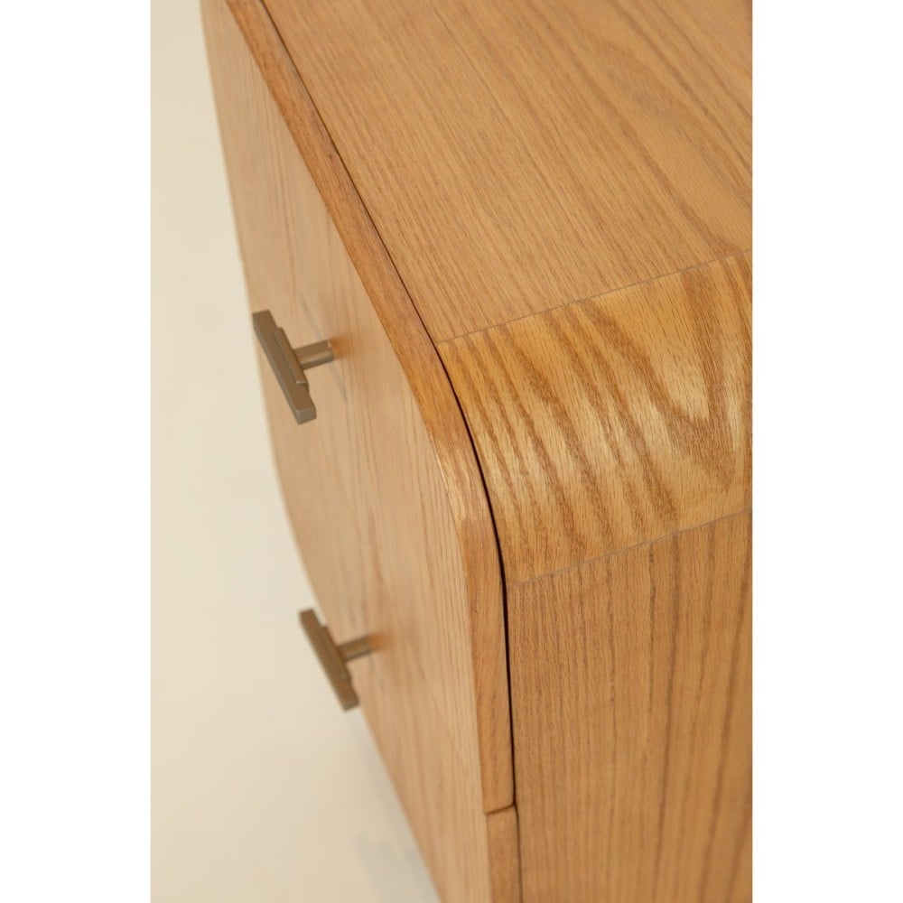 Mesa de Cabeceira Martini com 2 Gavetas em Lâmina de Madeira e Pés Esculpidos em Madeira Tauari Design by M7 Estúdio