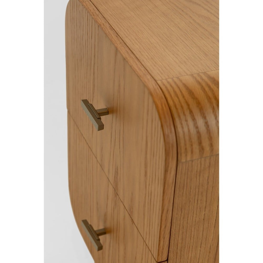 Mesa de Cabeceira Martini com 2 Gavetas em Lâmina de Madeira e Pés Esculpidos em Madeira Tauari Design by M7 Estúdio