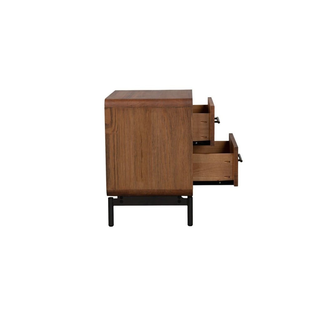 Mesa de Cabeceira Soho em Madeira de Reflorestamento com Base Elevada em Aço Carbono Designer by Pedro Mendes