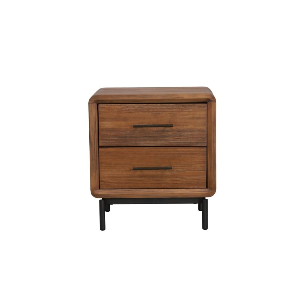 Mesa de Cabeceira Soho em Madeira de Reflorestamento com Base Elevada em Aço Carbono Designer by Pedro Mendes
