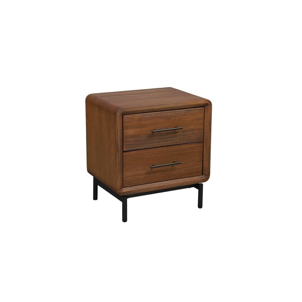 Mesa de Cabeceira Soho em Madeira de Reflorestamento com Base Elevada em Aço Carbono Designer by Pedro Mendes