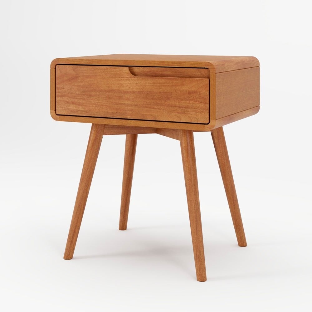 Mesa de Cabeceira Belkis com Gaveta Estrutura Madeira Eucalipto
