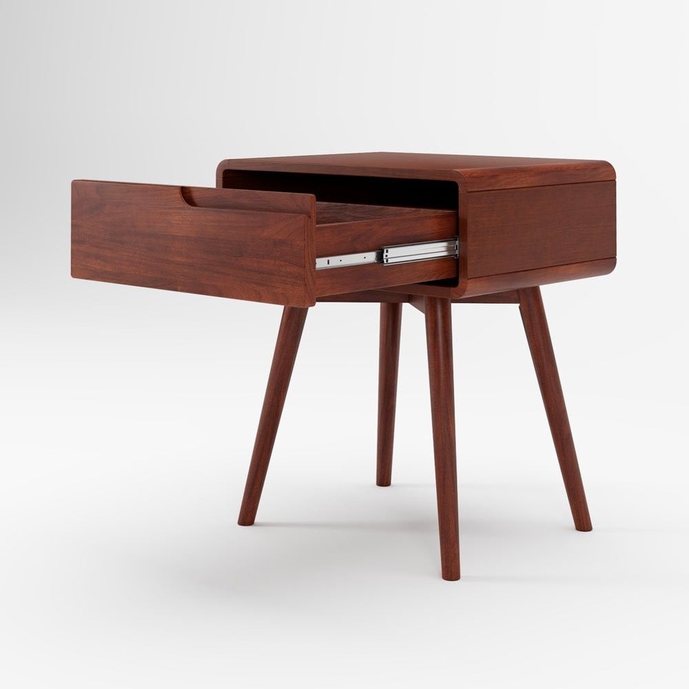 Mesa de Cabeceira Belkis com Gaveta Estrutura Madeira Eucalipto