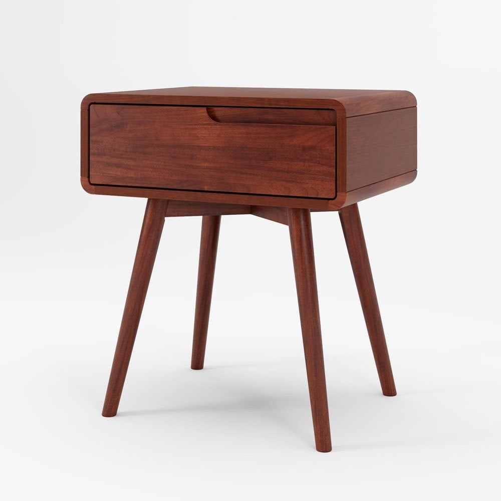 Mesa de Cabeceira Belkis com Gaveta Estrutura Madeira Eucalipto
